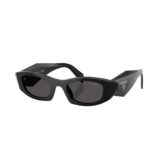 New PRADA Sunglasses PRB16S 16K08Z Black Oval Cat Eye Symbole Logo - Picture 1 of 6